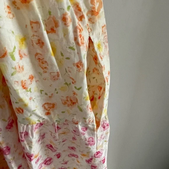 ARULA Cream Maxi Dress with Pink and Orange Floral Print - Picture 6 of 9